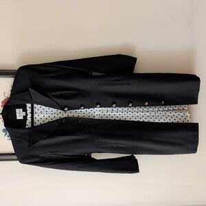 Barami Vintage Elegant Black Button-Up Jacket Dress